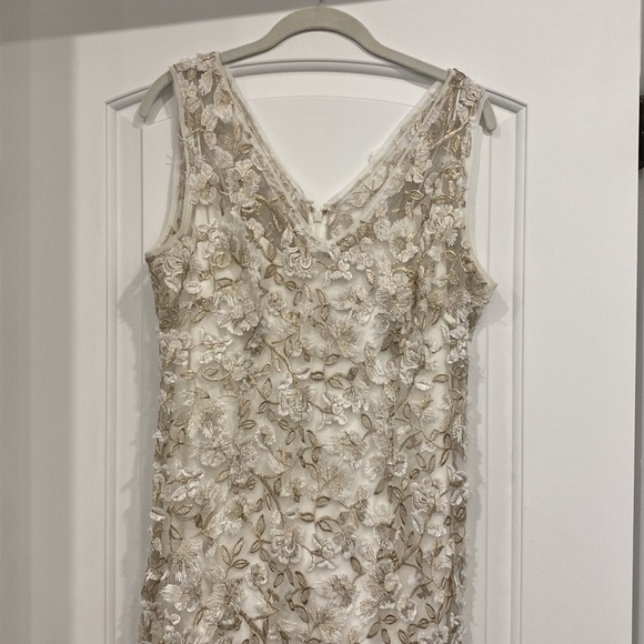 ADRIANNA PAPELL Embroidered Sleeveless Sheath Dress - Picture 5 of 5